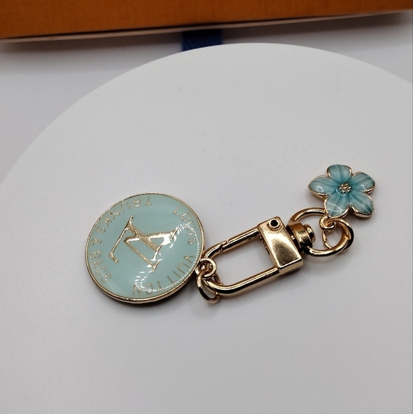 Louis Vuitton Button Zipper Pull Trunk Tag Blue 25mm - Picture 5 of 12